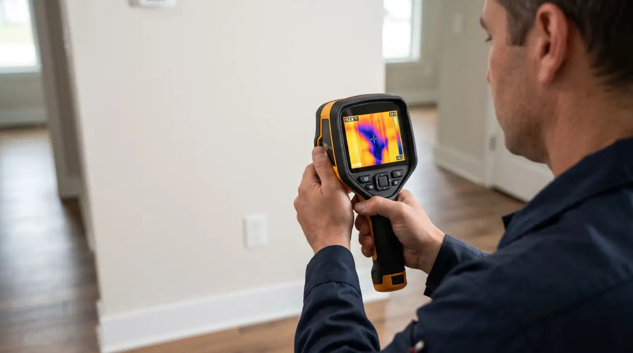 Infrared camera during a building inspection